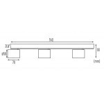 Foco superficie base lineal basculante y orientable Blanco para 3 Lámparas GU10