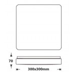 Plafón LED superficie Cuadrado 300x300mm Blanco 18W CCT