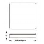 Plafón LED superficie Cuadrado  385x385mm Blanco 24W CCT