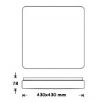 Plafón LED superficie Cuadrado 430x430mm Blanco 36W