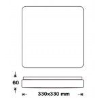 Plafón LED superficie Cuadrado 330x330mm Blanco 18W