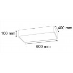 Plafón LED superficie Rectangular 600x400mm Negro 48W