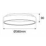 Plafón LED superficie Redondo 380mm Blanco 30W