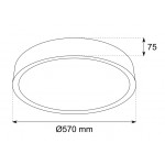Plafón LED superficie Redondo 570mm Moka 55W