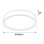 Plafón LED superficie Redondo 420mm Negro 30W CCT con mando