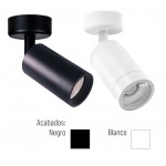 Foco LED superficie Base redonda LES φ54*168mm Blanco ó Negro para Lámpara GU10