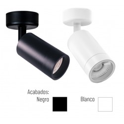 Foco LED superficie Base redonda LES φ54*168mm Blanco ó Negro para Lámpara GU10