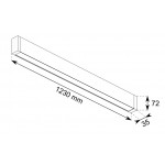 Luminaria Colgante Aluminio Lineal SKYPROFIL LED 53W 1230mm Difusor, Ilumina por arriba y por abajo (UP & DOWN)