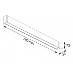Luminaria Colgante Aluminio Lineal SKYPROFIL LED 28W 700mm Difusor, Ilumina por arriba y por abajo (UP & DOWN)