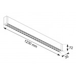 Luminaria Colgante Aluminio Lineal SKYPROFIL LED 53W 1230mm Optica, Ilumina por arriba y por abajo (UP & DOWN)