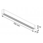 Luminaria Colgante Aluminio Lineal SKYPROFIL LED 28W 700mm Optica, Ilumina por arriba y por abajo (UP & DOWN)
