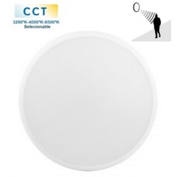 Plafón LED superficie Redondo 18W IP65 CCT seleccionable con Sensor