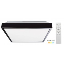 Plafón LED superficie Cuadrado 420x420mm Negro 30W CCT con mando