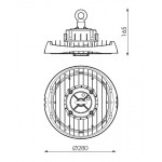 Campana LED UFO 150W (80W, 120W, 150W) seleccionable Regulable 1-10V, hasta 21000Lm
