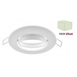 Foco Basculante empotrar Blanco 90mm, para Lámpara GU10/MR16, Caja 20ud a 2,30€/ud