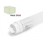 Tubo LED T8 1200mm Cristal 16W ECO, conexión 1 lado, Caja de 25 ud x 3,60€/ud