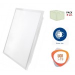 Panel LED Backlight 600X600mm 48W Marco Blanco Flicker Free UGR<19 PRO, caja 8 ud x 16,50€/ud