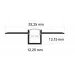 Perfil Aluminio Empotrar integración obras, para tiras LED hasta 9mm, barra 2 Metros - completo- (a 8,50€/m)
