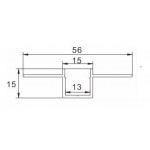 Perfil Aluminio Empotrar integración obras, para tiras LED hasta 13mm, barra 2 Metros - completo- (a 9,50€/m)