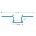 Perfil Aluminio Empotrar Flexible integración obras, para tiras LED hasta 12mm, barra 2 Metros