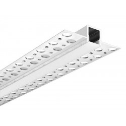 Perfil Aluminio Empotrar integración obras, para tiras LED hasta 9mm, barra 2 Metros - completo- (a 8,50€/m)