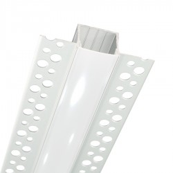 Perfil Aluminio Empotrar integración obras, para tiras LED hasta 20mm, barra 2 Metros - completo- (desde 8,50€/m)