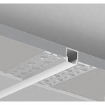 Perfil Aluminio Empotrar integración obras, para tiras LED hasta 9mm, barra 2 Metros - completo- (a 8,50€/m)