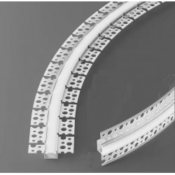 Perfil Aluminio Empotrar Flexible integración obras, para tiras LED hasta 9mm, barra 2 Metros