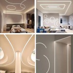 Perfil Aluminio Empotrar Flexible integración obras, para tiras LED hasta 9mm, barra 2 Metros