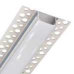 Perfil Aluminio Empotrar integración obras modelo B, para tiras LED hasta 20mm, barra 2 Metros - completo- (desde 8,00€/m)