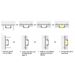 Perfil Aluminio Empotrar integración obras modelo B, para tiras LED hasta 20mm, barra 2 Metros - completo- (desde 8,00€/m)