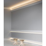 Perfil Aluminio Superficie pared Cornisa Blanco PRO 18x36mm. para tiras LED, barra de 3 Metros