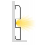 Perfil Rodapié aluminio lacado Blanco PRO 58x10,2mm para tiras LED, barra 2 Metros