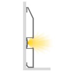 Perfil Rodapié aluminio lacado Blanco PRO 80x10,2mm para tiras LED, barra 2 Metros Perfil Rodapié aluminio lacado Blanco PRO 80x10,2mm para tiras LED, barra 2 Metros