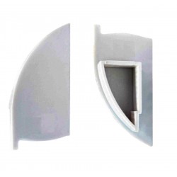 Tapa Final Izquierda Gris para Perfil Aluminio Superficie pared Cornisa PRO PSPC1836AB