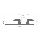 Perfil suelo aluminio anodizado Negro 63,50x12,7mm para tiras LED, barra 2 ó 3 Metros