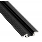 Perfil suelo aluminio anodizado Negro 38,1x10,80mm para tiras LED, barra 2 Metros
