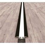 Perfil suelo aluminio anodizado Negro 38,1x10,80mm para tiras LED, barra 2 Metros