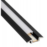 Perfil suelo aluminio anodizado Negro 38,1x10,80mm para tiras LED, barra 2 Metros