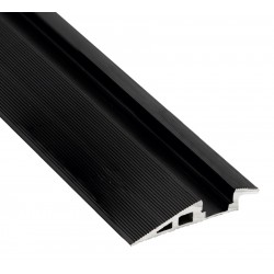 Perfil suelo aluminio anodizado Negro 57,1x10,80mm para tiras LED, barra 2 ó 3 Metros