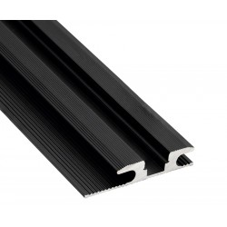 Perfil suelo aluminio anodizado Negro 63,50x12,7mm para tiras LED, barra 2 ó 3 Metros