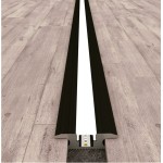 Perfil suelo aluminio anodizado Negro 63,50x12,7mm para tiras LED, barra 2 ó 3 Metros