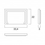 Tapa Final para Difusor Q recto perfil Aluminio Anodizado PS3312 (2Ud)