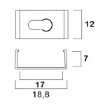 Grapa sujeción A para perfil A1707, A2507, A1715, A2515, A1919