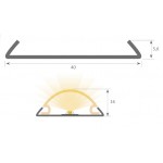 Difusor Glaseado para Perfil Aluminio lacado Blanco Superficie PA5555B, PS4016B