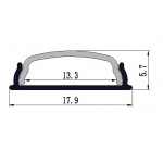Perfil Aluminio Anodizado Superficie Flexible 18x6mm. para tiras LED, barra de 2 Metros, Plata