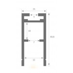 Perfil Aluminio anodizado Superficie Colgar 15x31mm. para tiras LED, barra 3 Metros