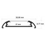 Perfil Aluminio Superficie ECO 38,98x8,77mm. para tiras LED, barra de 2 Metros - Completo -