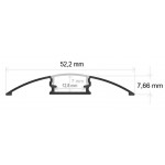 Perfil Aluminio Superficie ECO 52,2x7,66mm. para tiras LED, barra de 2 Metros - Completo - Perfil Aluminio Superficie ECO 52,2x7,66mm. para tiras LED, barra de 2 Metros - Completo -