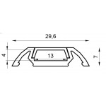 Perfil Aluminio Superficie LINE 29,6x7mm. para tiras LED, barra de 2 Metros Perfil Aluminio Superficie LINE 29,6x7mm. para tiras LED, barra de 2 Metros